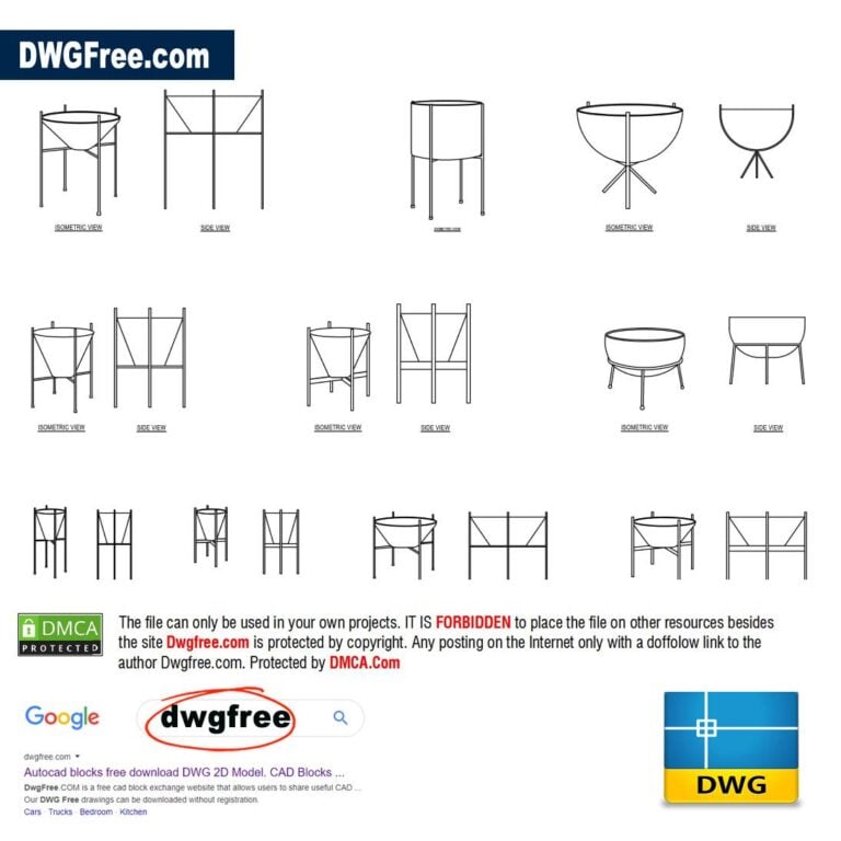 Accessory Stand for Planter DWG CAD block