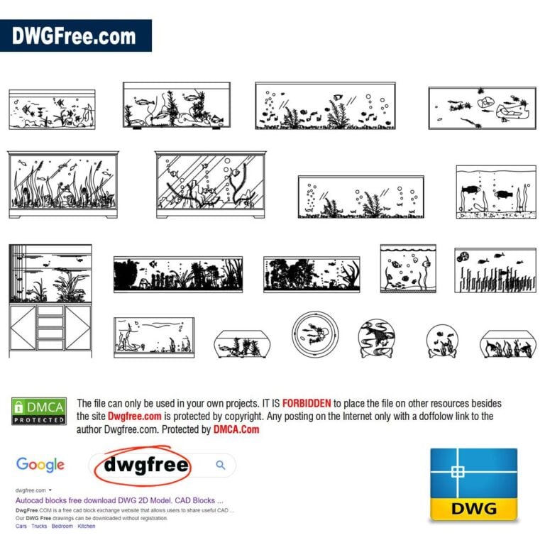 DWG file Aquariums 2D CAD