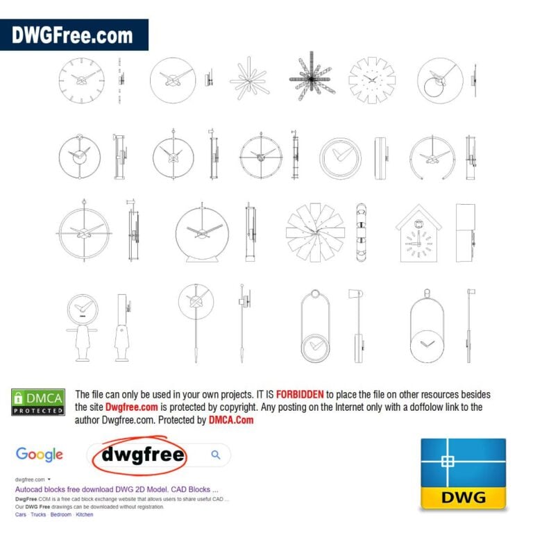 Wall Clock Dwgfree