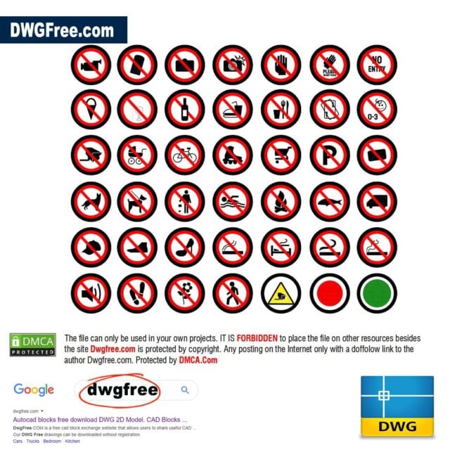 Prohibition Signs Dwgfree.com