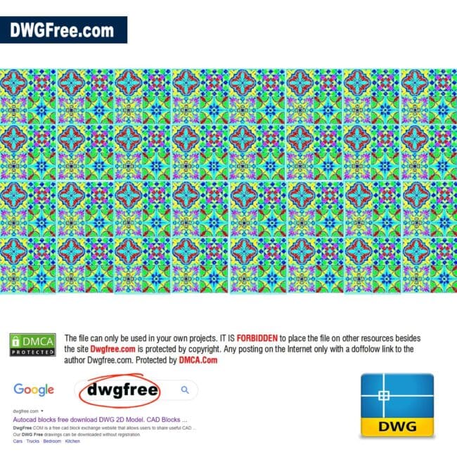 Pattern tiles DWG CAD free