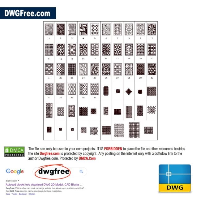Patterns art block 2D DWG