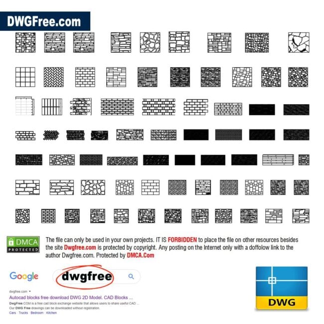 2D Wall Brick AutoCAD